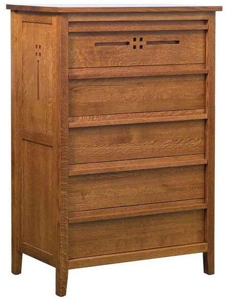 Amish West Village Five Drawer Chest
