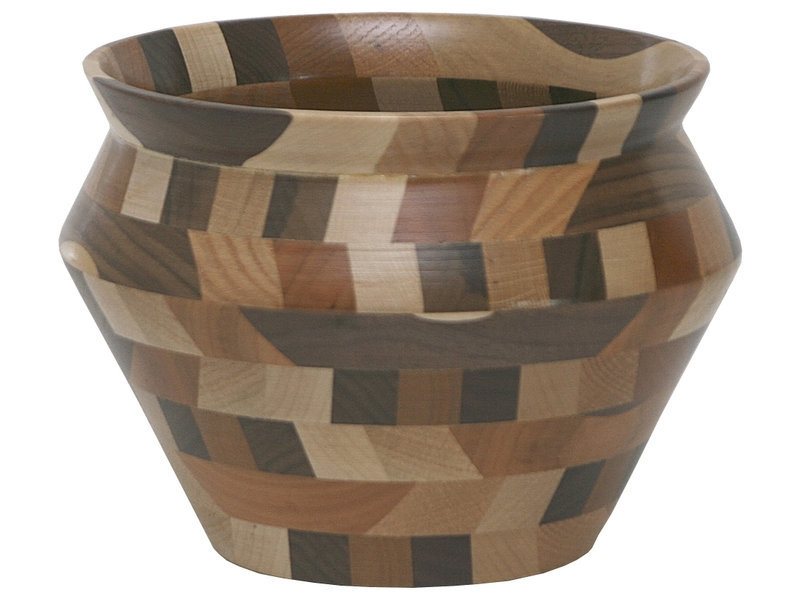 Solid Wooden Vase Bowl (Mixed Wood)