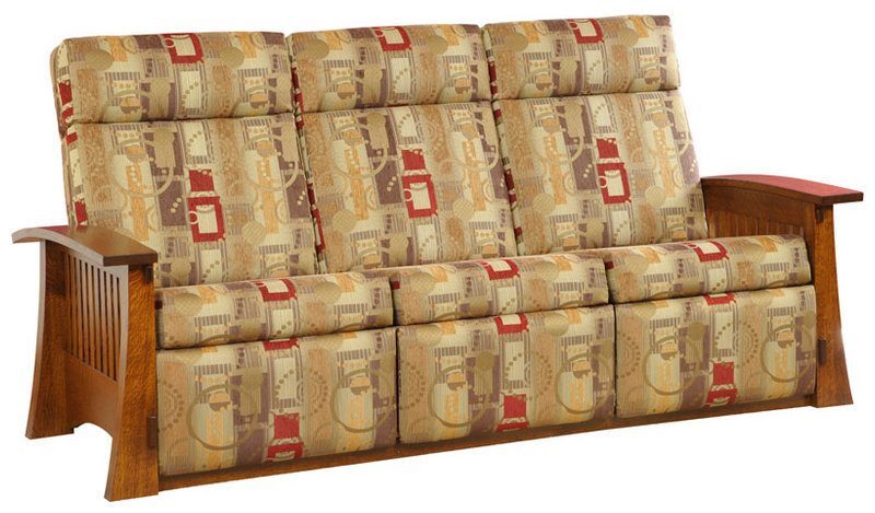 Amish Craftsman Mission Wall Hugger Sofa Recliner